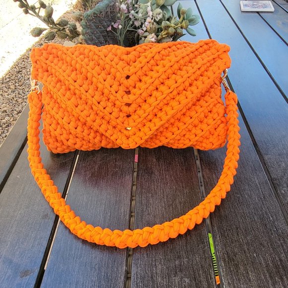 Handmade Handbags - Handcrafted Crochet Clutch Handmade Bag, Summer, Woven Purse, Knit Bag